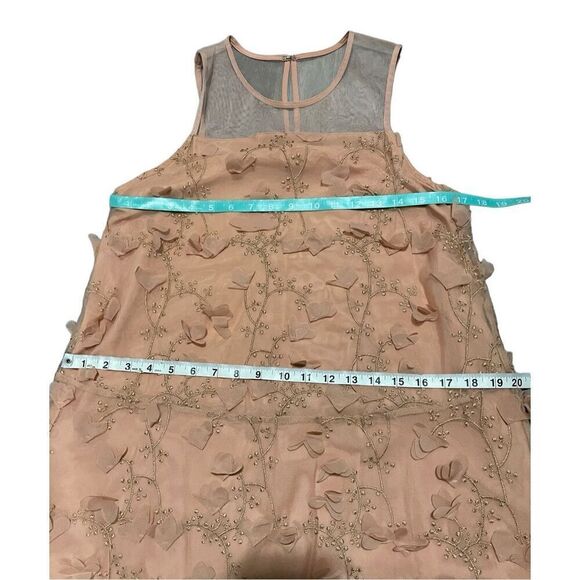 BCBGeneration Embroidered Floral Applique Chiffon Dress Size Small - Picture 5 of 10